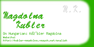 magdolna kubler business card